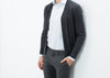 Hidden Placket Cardigan in Charcoal